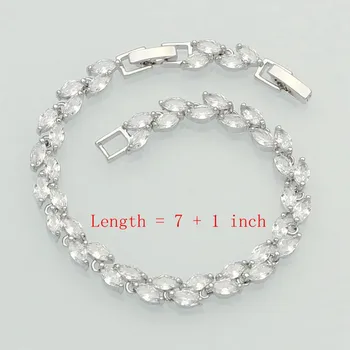 925 Stříbrné Šperky Bílé Australský Crystal Šperky Sady pro Ženy, Svatební Náramky/Náhrdelník/Přívěsek/Náušnice/Prsten