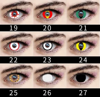 Všechny Bílá Barva Kryt Žák Slepý Kontaktní Čočky Čisté Barevné Halloween Cosplay Pro Oči Make-up Cestu 14,5 mm