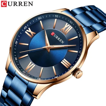CURREN Kreativní Quartz Obchodní Hodinky Hodiny Mužů reloj hombre 2020 Nová Móda z Nerezové Oceli Top Luxusní Quartz Náramkové hodinky