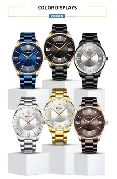 CURREN Kreativní Quartz Obchodní Hodinky Hodiny Mužů reloj hombre 2020 Nová Móda z Nerezové Oceli Top Luxusní Quartz Náramkové hodinky