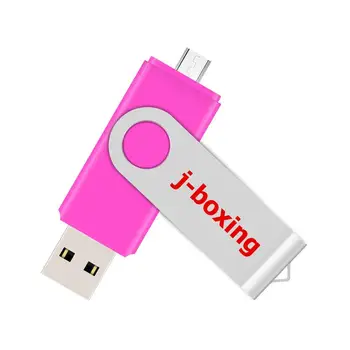 J-box Pink 16GB OTG USB Flash Pendrives Dual Port USB Flash Stick Micro Memory Stick pro Smartphone Samsung Huawei LG Tablet
