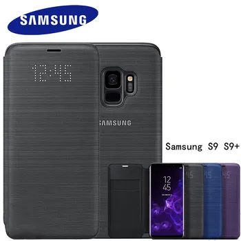 Originální Pro Samsung S9 LED Smart Kožené Pouzdro Pro Samsung Galaxy S9 S9+ S9 Plus G960 G965 LED Smart VIEW Kryt Peněženka Flip Pouzdro