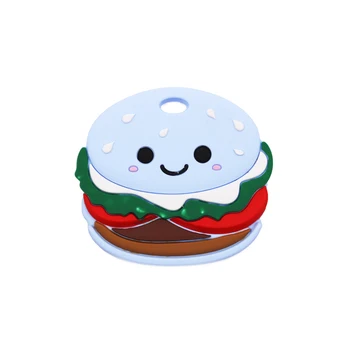 Silikonové Kousátka Kreslený Tvar Hamburger 5ks Bpa Zdarma DIY Dudlík, Řetěz Kousací Sushi Potraviny Třídy Silikonové Dětské Kousátka
