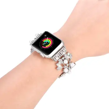 Watchband pro apple watch band 44mm 42mm Elastické Pearl Korálkový Náramek Náhradní 40mm 38mm Cuf Náramku iwatch série 5 4 3 2