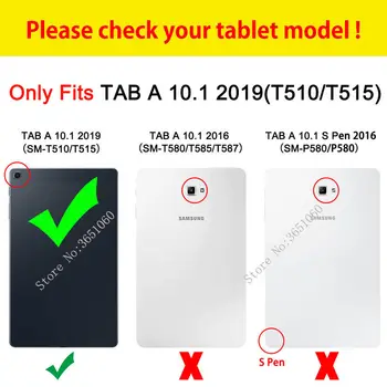 SM-T510 Pouzdro Pro Samsung Galaxy Tab 10.1 2019 T510 T515 SM-T515 Kryt Funda Módní Print Flip Stand Kůže Shell Coque +Dárek