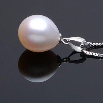 ZHBORUINI 2020 Pearl Šperky Set Přirozené, Skutečný Perlový Náhrdelník Drop Náušnice, 925 Sterling Silver Šperky Velké Geometrické