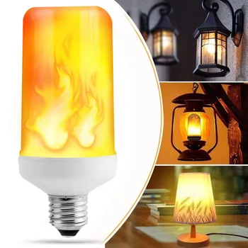 Žluté/Modré Světlo LED Plamen Lampa 9W 15W E27 E14 LED Efekt Plamene ohně žárovka pro Domácí Zahrady Vánoční Výzdoba Světlomet S 4 Režimy
