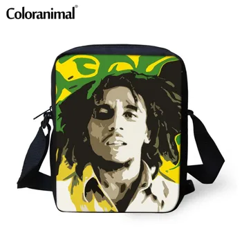 Coloranimal Messenger Tašky Nejnovější Bob Marley Umění Malování Žena Cross body Bag 3D Print Dámské Mochila Kojenec Dívky Book Bag