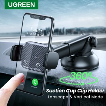 Ugreen Car Telefon Držitel Air Vent Clip Mount Držák do Auta Podpora GPS pro iPhone 12 11 Pro Sací Pohár Stojí 360 Rotace