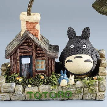 Japonsko Anime roztomilý Totoro Led Noční Světlo Akční Obrázek Hračky, Pryskyřice Zvířat Kreslený Stolní Lampa Ložnice Noční Osvětlení, Dekorace