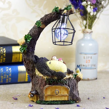 Japonsko Anime roztomilý Totoro Led Noční Světlo Akční Obrázek Hračky, Pryskyřice Zvířat Kreslený Stolní Lampa Ložnice Noční Osvětlení, Dekorace