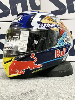 Full Face helmu X14 Marquez Motegi3 štěstí cat2 červené anti-fog hledí na Koni Motocross Závodní Helmu Motobike