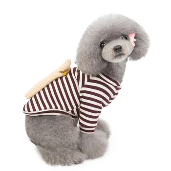Retro Pruhovaný Psí Mikina Personalizované Pet Oblečení pro Malé a Středně Velké Psy, Teplé Oblečení Psa s Kapucí Štěně Mops