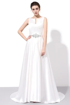 SSYFashion Svatební Luxusní Bílé Saténové Večerní Šaty Se Sexy Výstřihem S Krystal Party Šaty Vlastní Ples Šaty Reflexní Šaty