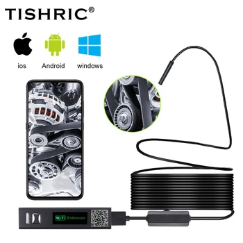 TISHRIC WIFI Endoskop pro Android, Iphone Flexibilní Fotoaparát Na Drát IP68 1080P Inspekce 8mm LED Světla