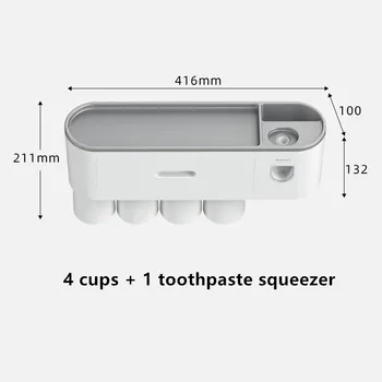 Automatické Zubní Pasta Squeezer Obrácené Magnetický Držák Na Zubní Kartáček Multifunkční Nástěnný Držák Zubní Pasty Skladovací Stojan S Šálky