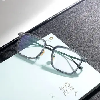 Vysoce Kvalitní Titan-Acetát Rámu Brýlí Muži Japonský Hand-made Náměstí dioptrické Brýle Ženy Krátkozrakost Optické Brýle