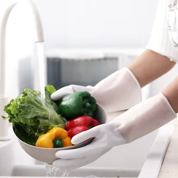 Kouzelná Silikonová Multifunkční Kuchyně, Mytí nádobí Rukavice Gumové Rukavice pro Domácnost Rukavice pro Praní Oděvů Rukavice Nádobí