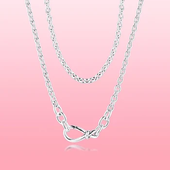 Robustní Infinity Uzel Řetězce Náhrdelníky 925 Sterling Silver Šperky Doprava Zdarma