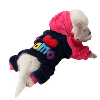 Pet Pes V Zimě Teplé Oblečení, Čepice S Štěně Roztomilý Kostým I Love Mama Papa Pes Mikiny Kabát Chihuahua Francouzský Buldoček Oblečení