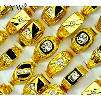 100ks/Box Vintage Prsteny Pro Muže A Ženy Módní Kulatý Hromadné Punk Kroužky Pár Svatební Šperky Párty Dárky Nás Prsten Velikost 5-10