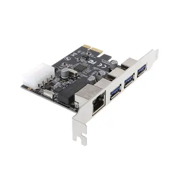 1000M Gigabit Ethernet Síťové Karty PCI-E Multi I/O Řadič USB 3.0 3 Porty