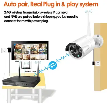 8CH Audio CCTV Systém Bezdrátové 1080P NVR Venkovní a vnitřní P2P Wifi IP CCTV Bezpečnostní Audio 2.0 mp IP kamerový Systém Surveillance Kit
