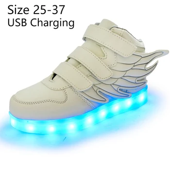 KRIATIV děti light up boty s křídlem led přezůvky Led boty kojence, pro děti, chlapec&dívka, světelný Zářící tenisky