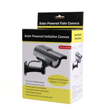 Figuríny Fotoaparát Solární + Baterie Blikání LED Venkovní Falešné Dohled Domů Bezpečnostní Kamery Bullet Kamera Video