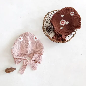 MILANCEL 2020 podzim baby kombinézu ruční výšivky květinové kombinéza baby dívky šaty dětské pletené volitelné pletené čepice