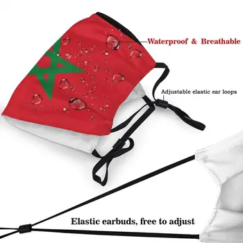 Vlajka Maroka Masku Opakovaně Dospělé Úst Maska Prachotěsný Ochranný Kryt Respirátor Ústa-Muflové