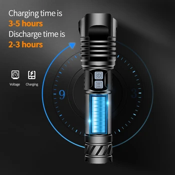 38000 lumenů XHP100 přenosná svítilna USB super výkonný baterku 28650 dobíjecí led waterpoor světlo xhp 90.2 zoom lampa