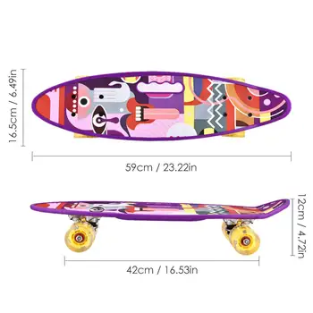 Kompletní Anti Slip Skateboard Longboards S Barevnými LED Light Up Kolečka Pro Kluky, Dívky, Mládež Začátečníky