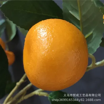 6ks Oranžové Ovoce falešné rostliny, Větev, Umělé Květiny Dekorace Oranžové Ovoce Větev Simulace Ovoce Pobočka Pobočka domova