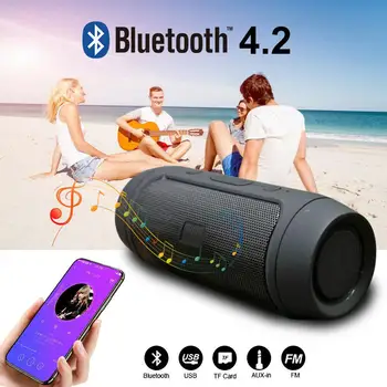 EastVita Mini Sloupci Přenosný Bluetooth Mini Reproduktor s FM Rádio Vodotěsné Subwoofer Bezdrátové Loundpeakers