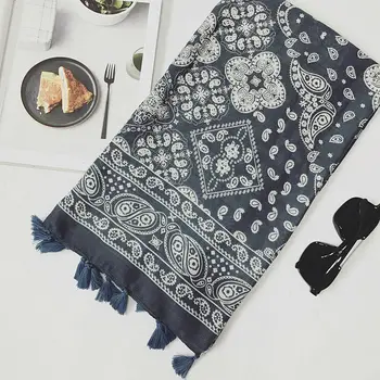 Módní ženy paisley šátek šedé barvy vintage střapce šátek vysoce kvalitní tlumiče muslimské zábaly velká pashmina print šátky