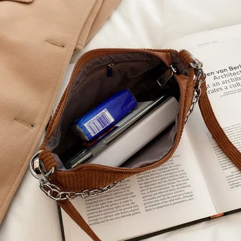 Manšestrové Crossbody Tašky přes Rameno pro Ženy 2021 nové Luxusní Značky dámské peněženky a Kabelky Řetězce Designer Malé Podpaží taška