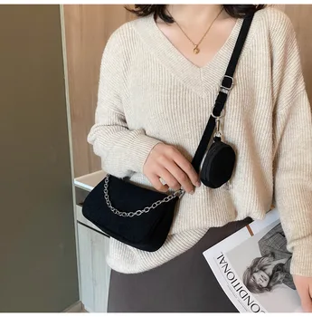 Manšestrové Crossbody Tašky přes Rameno pro Ženy 2021 nové Luxusní Značky dámské peněženky a Kabelky Řetězce Designer Malé Podpaží taška
