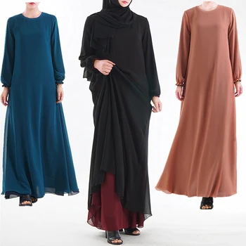 Double Sided Nosit Muslimské Šaty Blízkém Východě Ramadán Arabské Islámské Oblečení Šaty Ženy sukně Abaya Dubaj Kaftan Oblečení