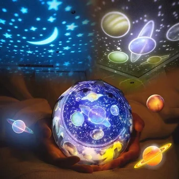 LED Projektor Hvězdné Galaxie Měsíc Noční Světlo Pro Děti, dětský Pokoj Obloze Rotující Ložnice Dekor dětském pokoji Noční světlo Dětské Lampy Dárky