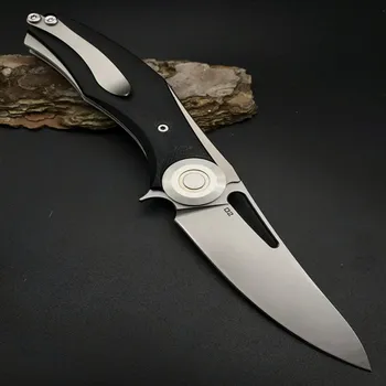 Kuličkové Ložisko Skládací Nůž D2 Blade z Uhlíkových vláken G10+titanu slitiny Rukojeť, Venkovní Nože, Camping Přežití Kapesní Nože EDC Nástroj
