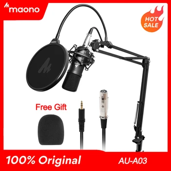 MAONO AU-A03 Kondenzátorový Mikrofon Profesionální Podcast Studio Mikrofon, Audio 3,5 mm Počítače Mikrofon pro Karaoke Herní Nahrávání