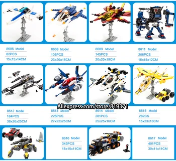 Mini Fighter Modely Wars Bloky, Cihly Sestavit Budovy, Figurky Děti, Hračky 8608