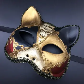 GNHYLL Sexy Retro Itálie Benátském Stylu Maškarní Masku Ručně Cosplay Kočka Polovinu Tváře Ples Ples Ukazuje, Párty maska Pro Muže, Ženy