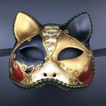 GNHYLL Sexy Retro Itálie Benátském Stylu Maškarní Masku Ručně Cosplay Kočka Polovinu Tváře Ples Ples Ukazuje, Párty maska Pro Muže, Ženy