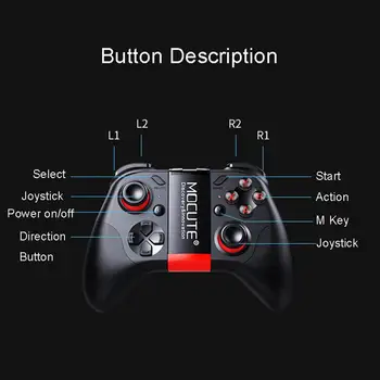 Profesionální Mocute 054 Bluetooth Gamepad Mobilní Android Joypad Joystick Bezdrátový VR Ovladač pro Smartphone Tablet PC Telefon