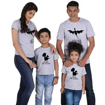 DRAČÍ dcera a syn odpovídající oblečení otec, matka, dítě vtipné tričko velký, menší bratr, maminka mi oblečení rodinu 2019