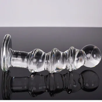 Glass butt plug Erotické Hračky, Sex Výrobky Skleněné Anální Plug crystal G-spot Masáž velký Míč konečníku anální kolík