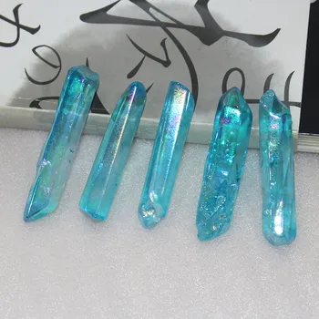 Přírodní Fialová modrá Aura Lemurian Semen Quartz Crystal sloupec Kamenů léčivé Bod Exemplář Ametyst Domova