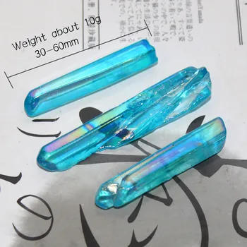 Přírodní Fialová modrá Aura Lemurian Semen Quartz Crystal sloupec Kamenů léčivé Bod Exemplář Ametyst Domova